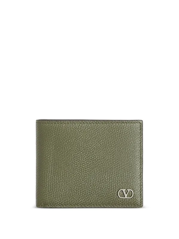 Vlogo Signature Grainy Calfskin Bi-Fold Wallet