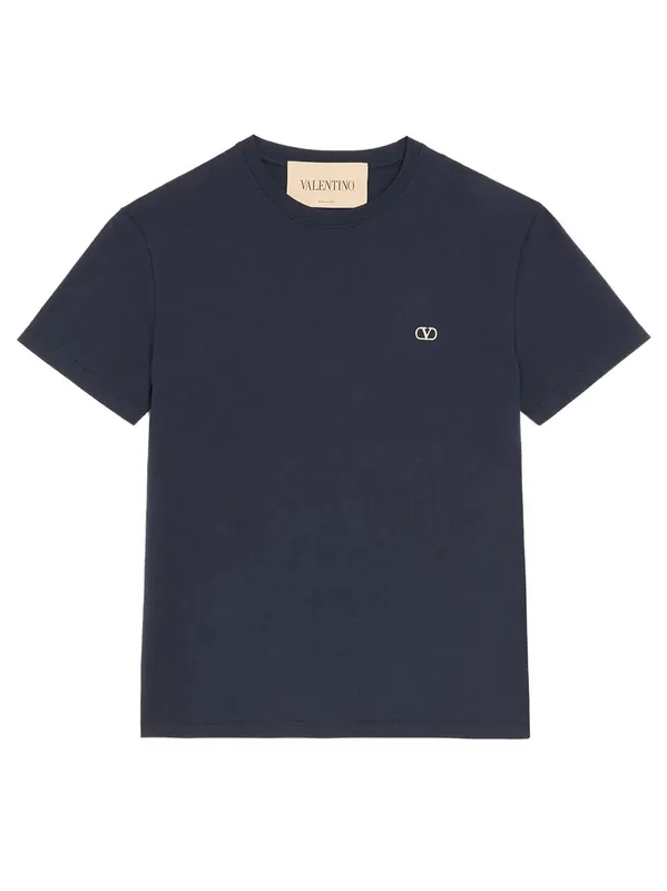 Valentino Cotton T-Shirt With Vlogo Embroidery
