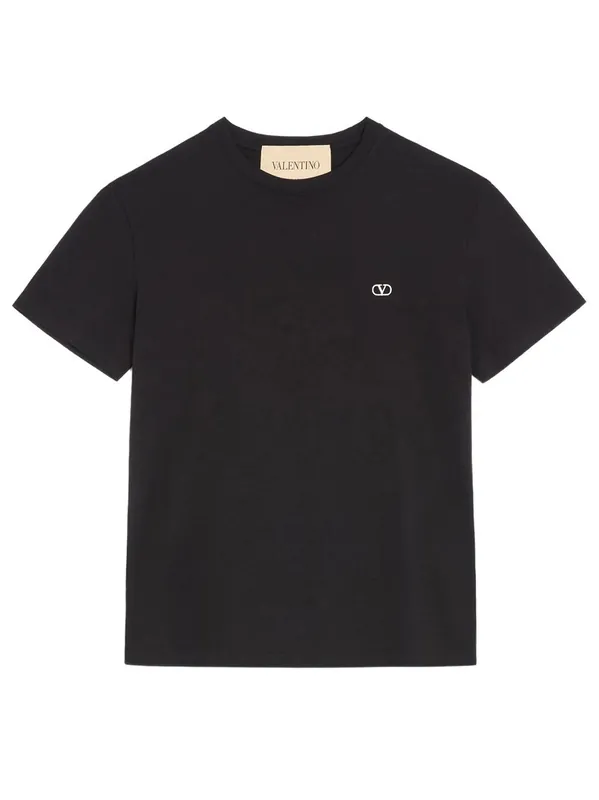 Valentino Cotton T-Shirt With Vlogo Embroidery