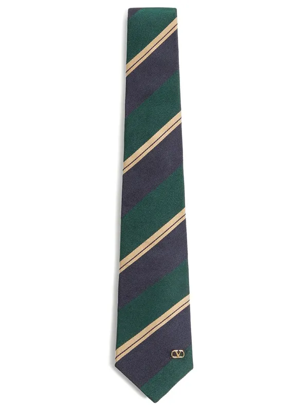 Valentie Jacquard Regimental Silk Tie - Valentino Garavani