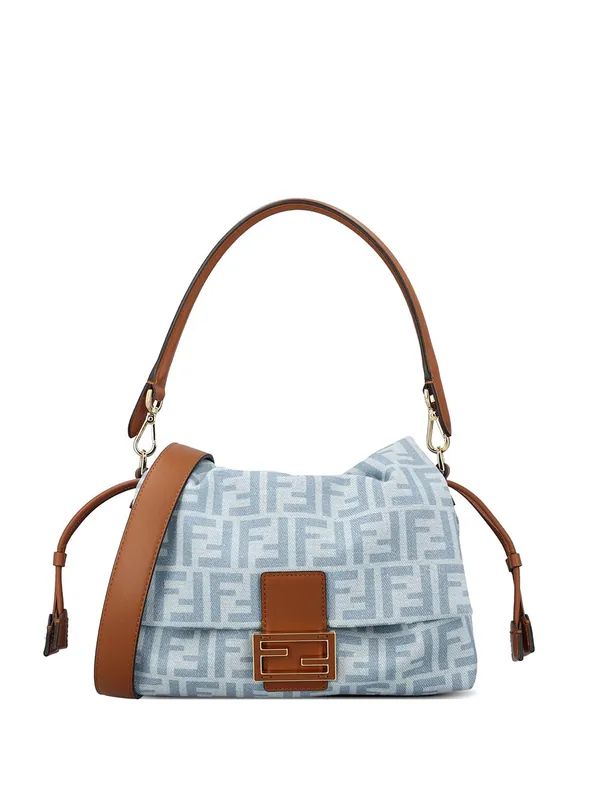 Mamma Baguette Medium Ff Denim Bag - Fendi