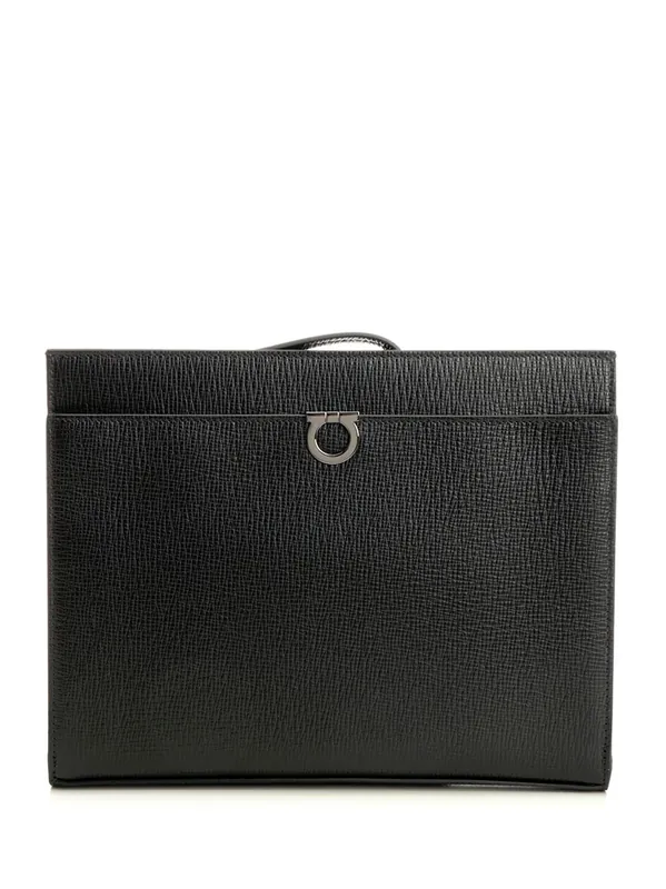 Gancini Pouch Small Leather Goods Black - Ferragamo