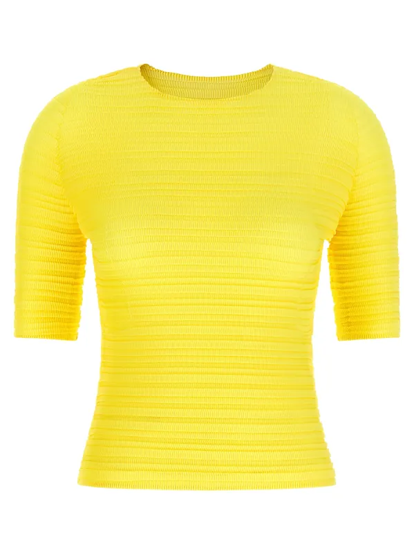Jiggly Pleats Shirt And Blouse Yellow - Issey Miyake