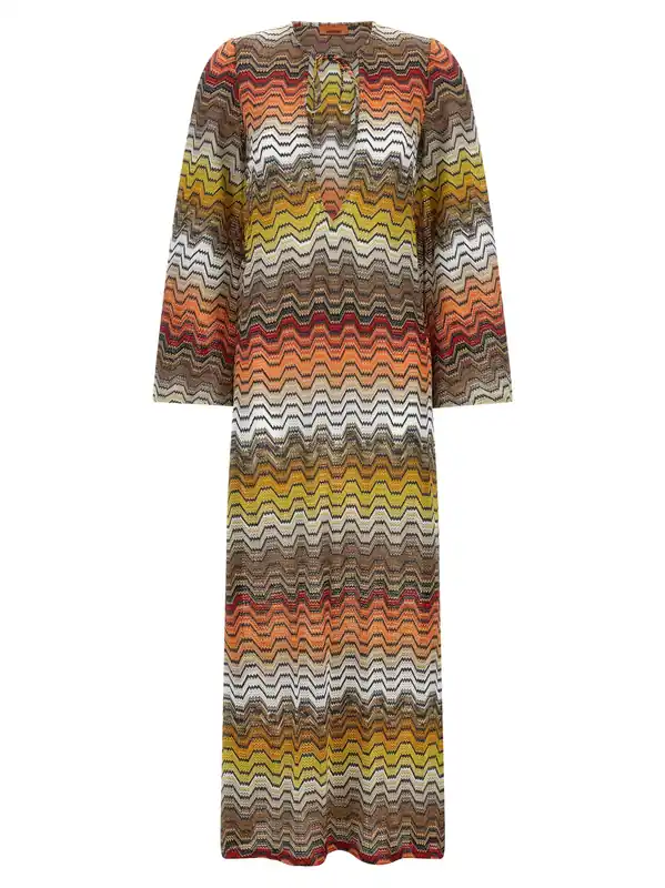Greek Motif Cover-Up Dress Beachwear Multicolor