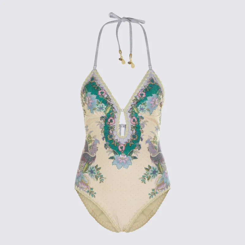 Sea Clothing Cream Scarf Floral - Zimmermann