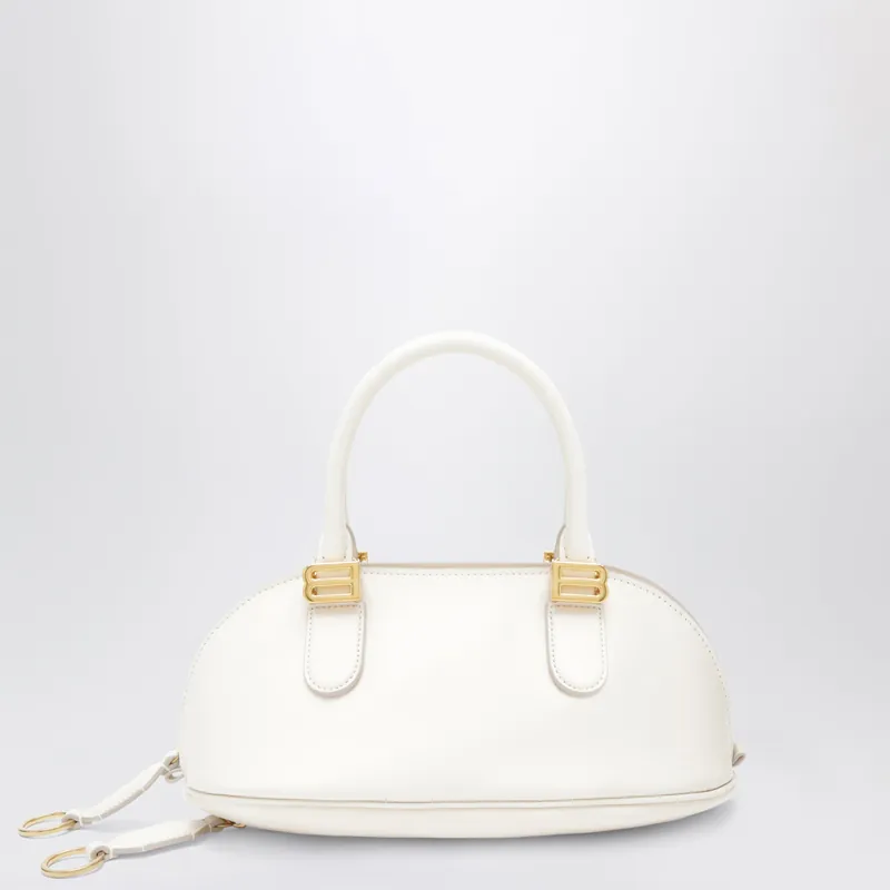 Cream Leather Bolero Mini Bowling Bag - Balenciaga