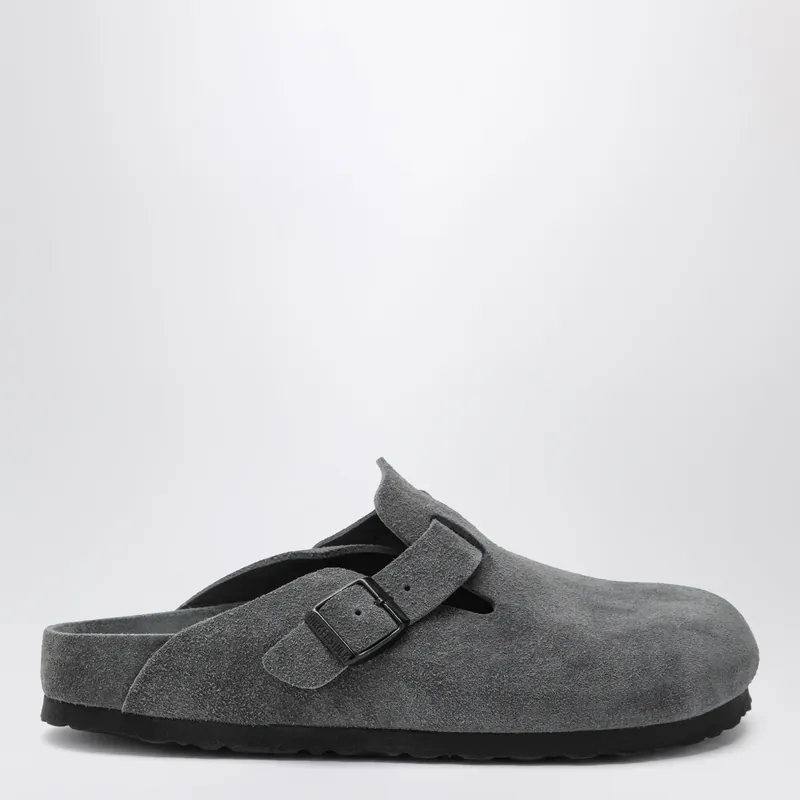 Boston Suede Clogs In Charcoal - Birkenstock