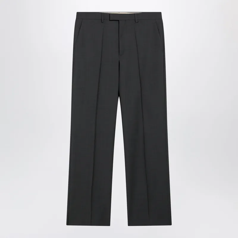 Gray Wool-Blend Pants