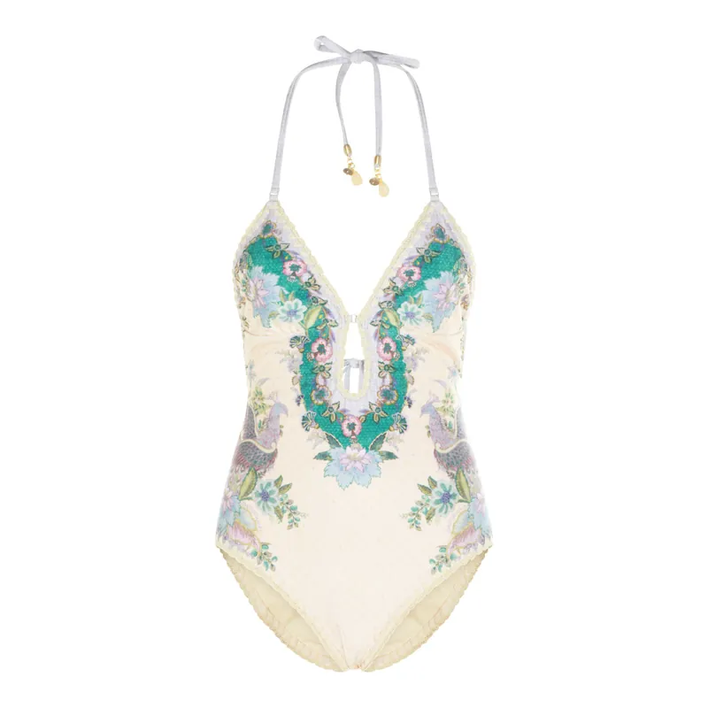 Sea Clothing Cream Scarf Floral - Zimmermann