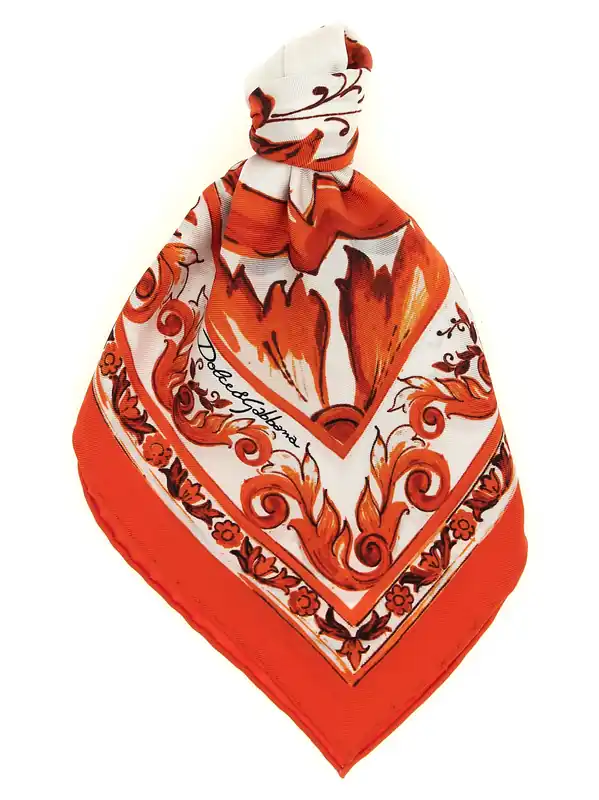 Maiolica Scarves And Foulards Orange - Dolce & Gabbana