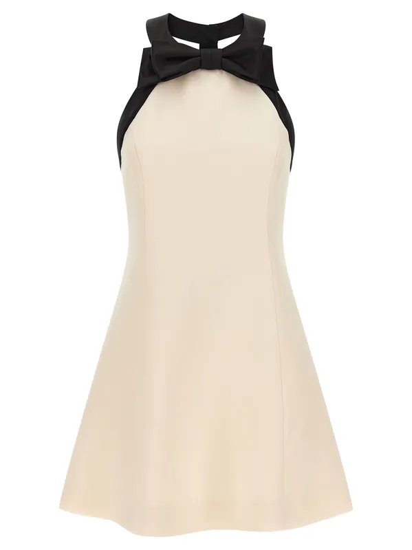 Valentino Garavani CrêPe Couture Dress Dresses White/Black