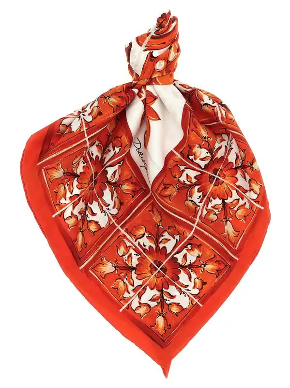 Maiolica Scarves And Foulards Orange - Dolce & Gabbana