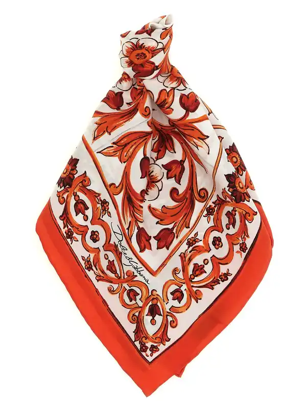 Maiolica Scarves And Foulards Orange - Dolce & Gabbana