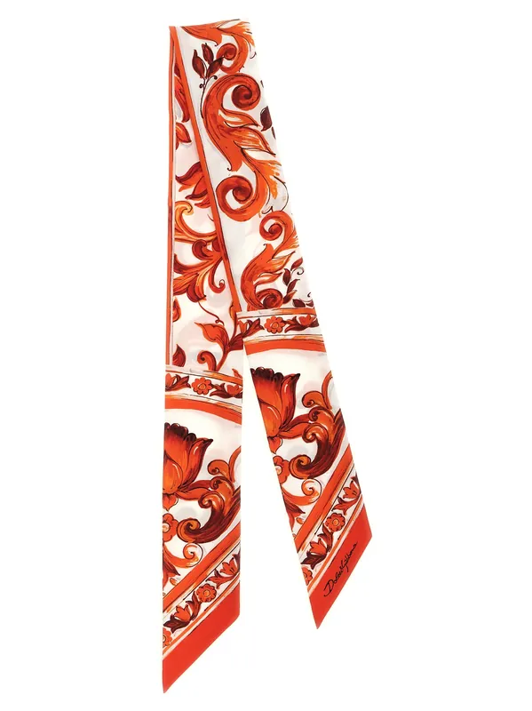 Maiolica Scarves And Foulards Orange - Dolce & Gabbana