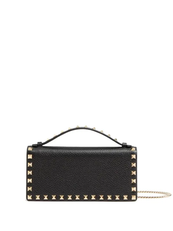 Rockstud Grainy Leather Wallet With Detachable Chain - Valentino Garavani