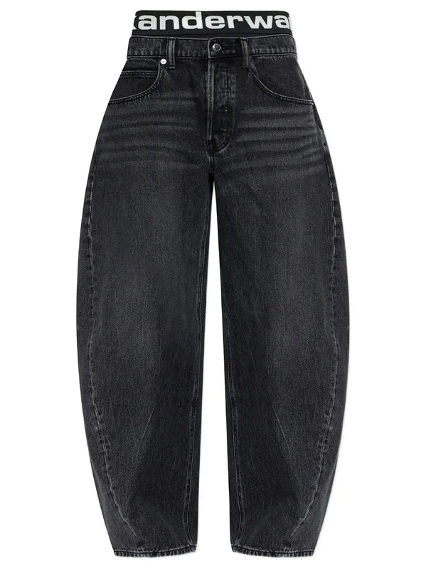 Blow-Up Jeans With Logo Bike Short Waistband