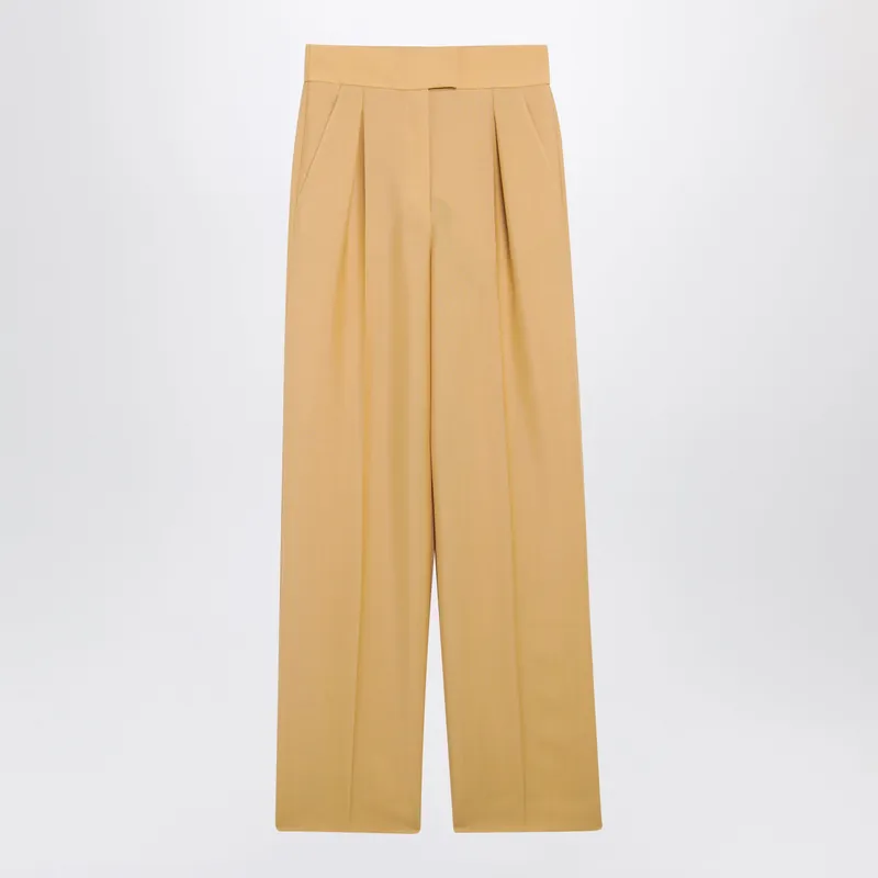 British Mohair Trousers In Ochre - Valentino Garavani