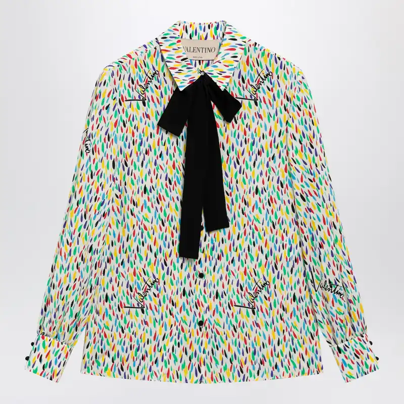 Multicolored Silk Blouse With Lavallière - Valentino Garavani
