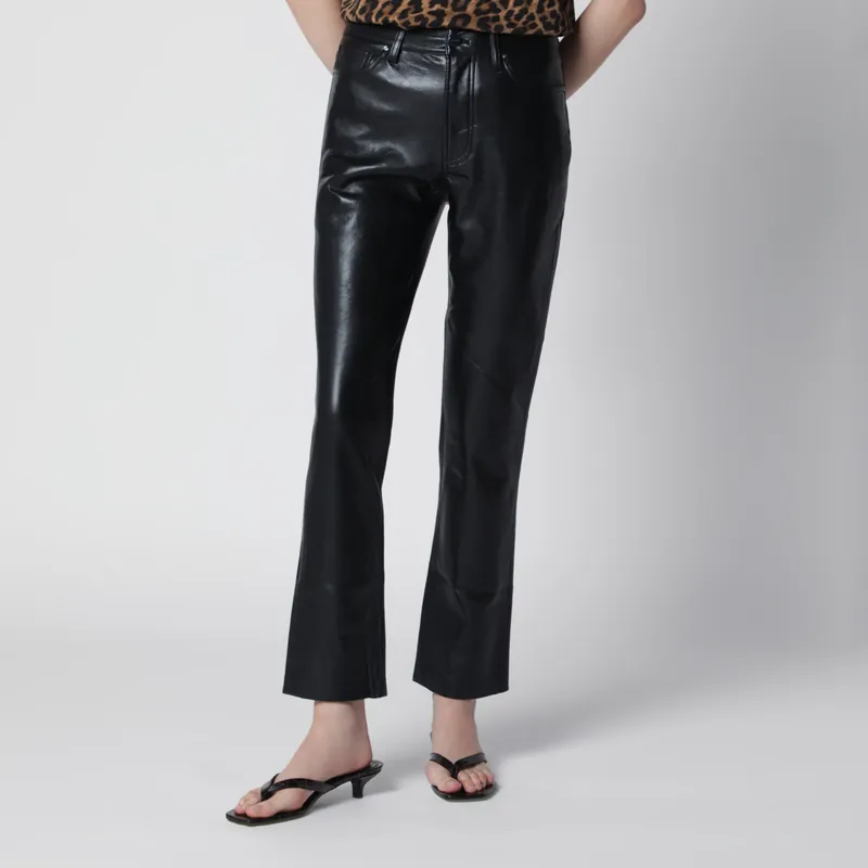 Black Bruno Trousers In Regenerated Leather - Anine Bing