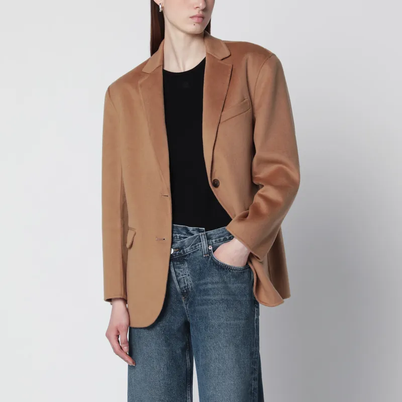 Quinn Blazer In Wool And Cashmere, Camel - Anine Bing