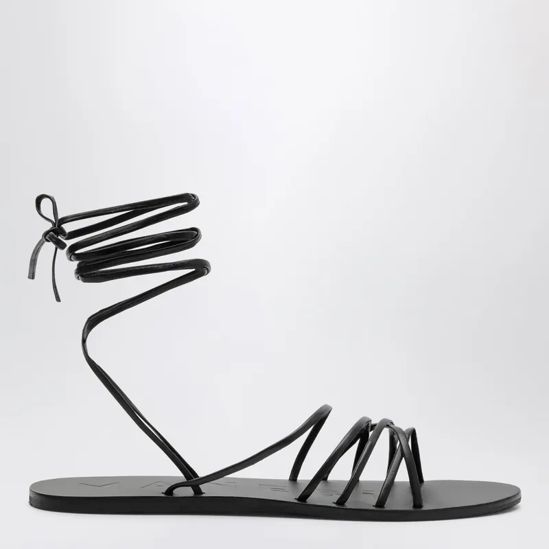 Black Crossover Leather Sandals - Manebí
