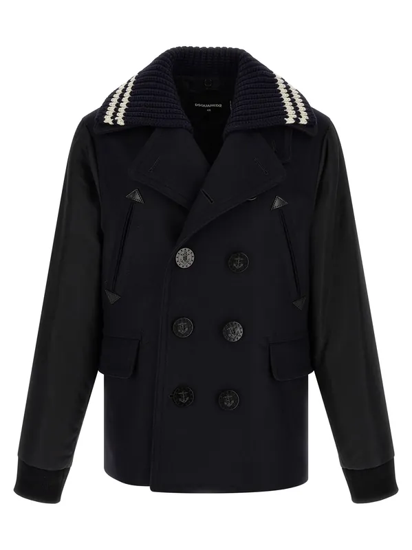 Hybrid Peacoat Coats And Trench Coats Blue - Dsquared2