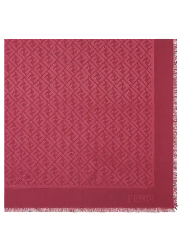 Red Silk And Wool Shawl - Fendi