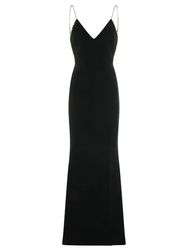 Crystal-Embellished Backless Dress