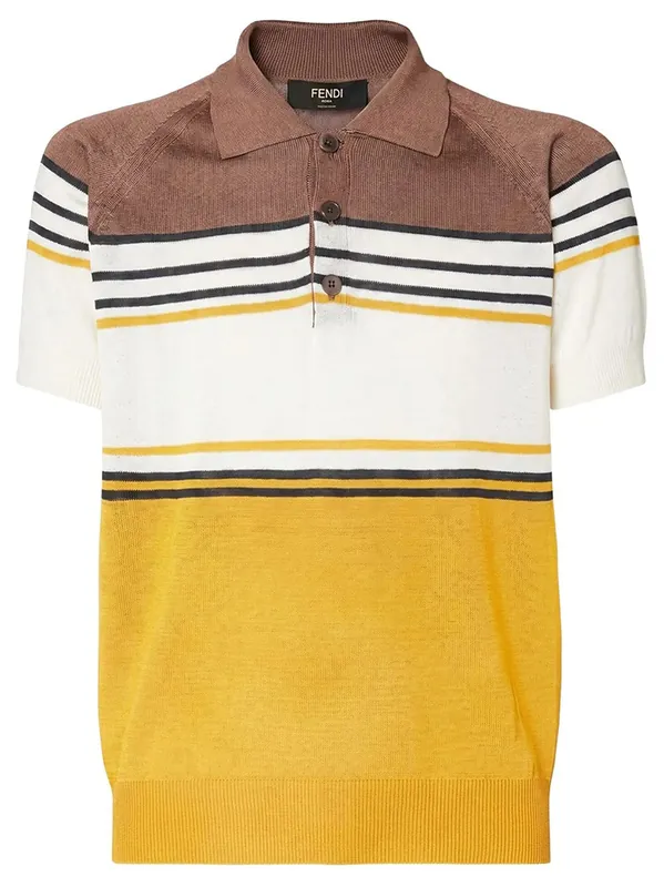 Striped Viscose Polo Shirt - Fendi