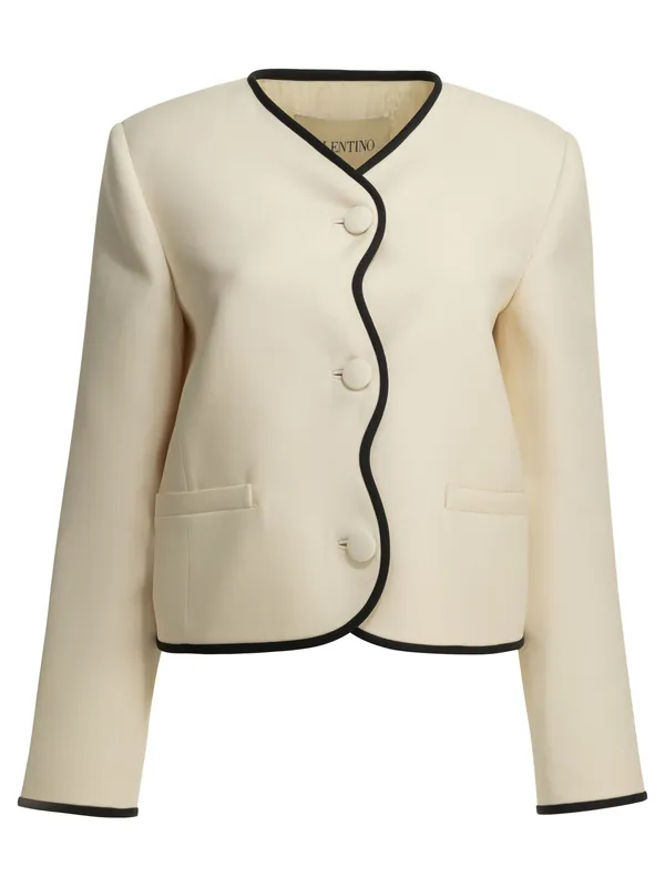 Crepe Couture Blazer Jackets And Coats White - Valentino Garavani