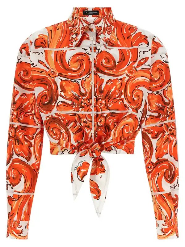 Maiolica Shirt And Blouse Orange - Dolce & Gabbana