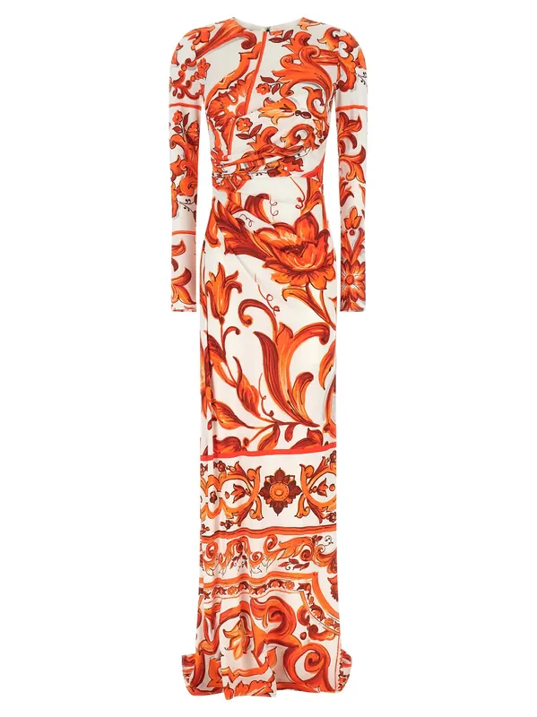 Maiolica Dresses Orange - Dolce & Gabbana