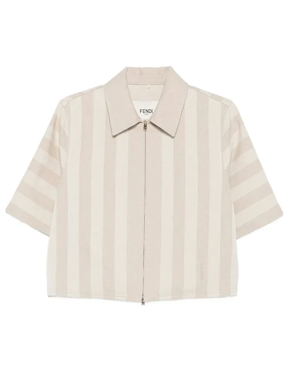 Pequin Drill Cropped Jacket - Fendi