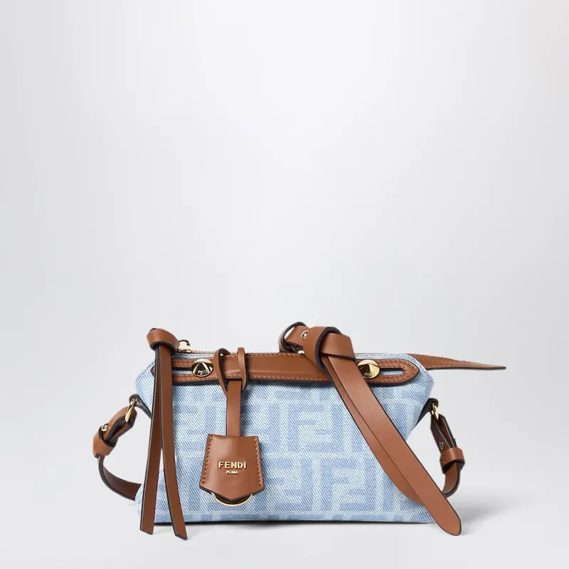 By The Way Soft Mini Denim Mini Bag In Light Blue Ff - Fendi
