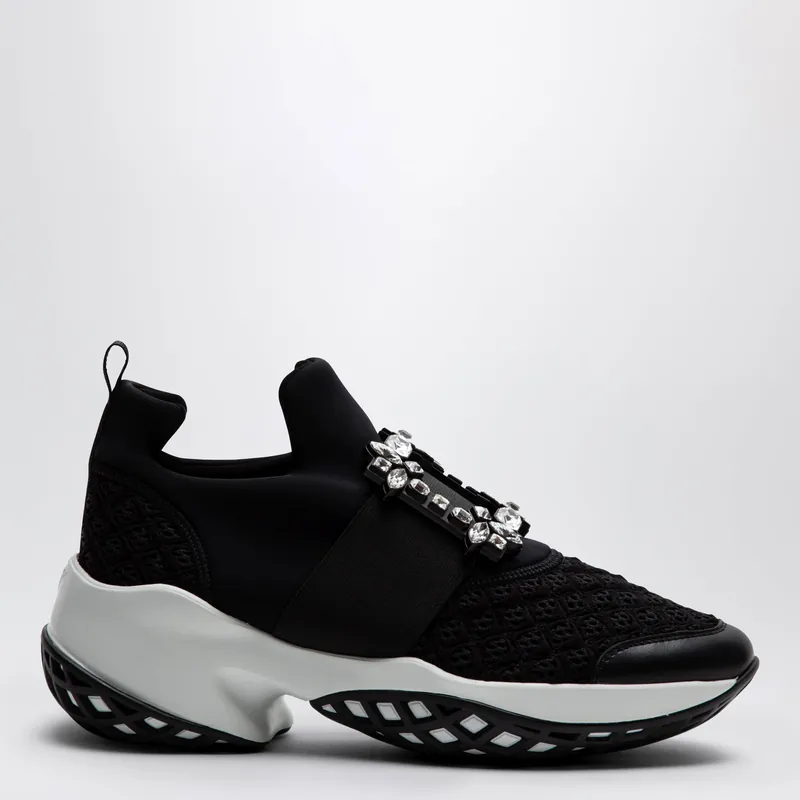 Black Viv Run Strass Buckle Sneakers - Roger Vivier