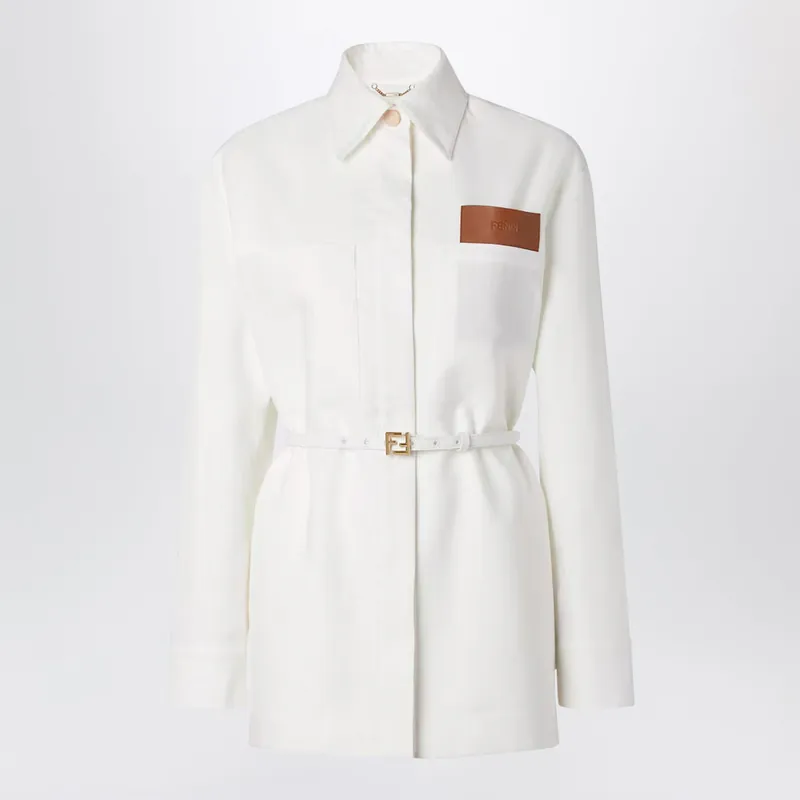 Go-To Jacket In White Linen And Cotton