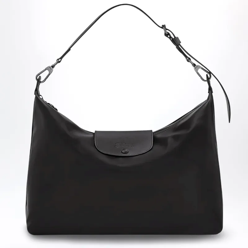 Black Xl Le Pliage Xtra Leather Hobo Bag - Longchamp