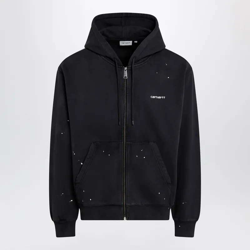 Hooded Painter Zip Jacket In Brushed Cotton, Grey - Carhartt Wip