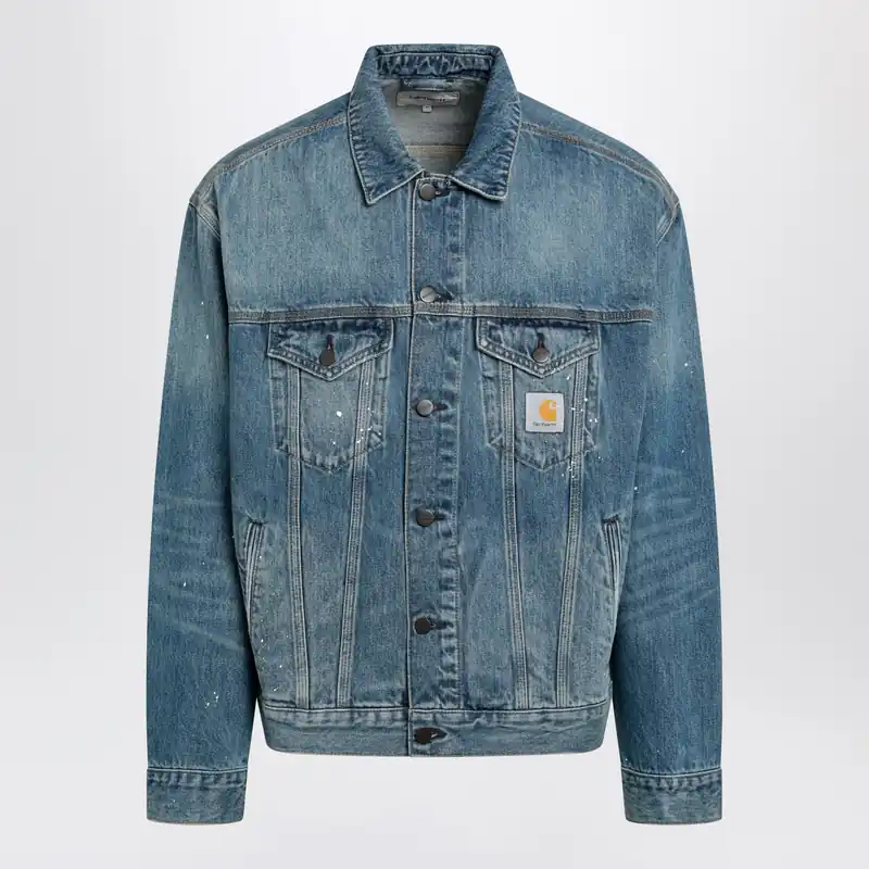 Helston Jacket In Heavy Blue Cotton Denim - Carhartt Wip