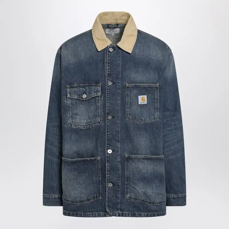 Chore Coat Warren In Heavy Cotton Denim Blue - Carhartt Wip