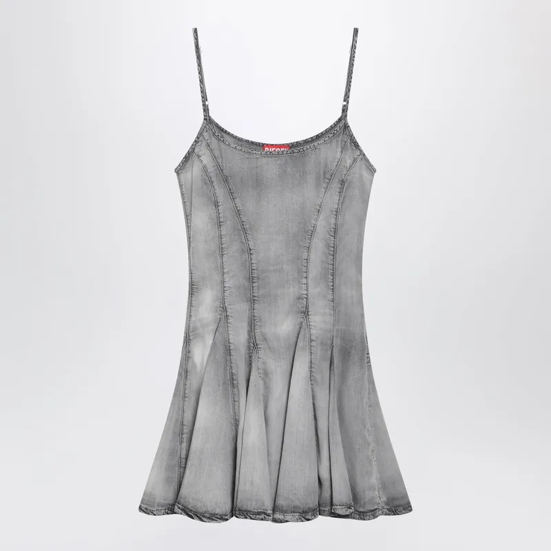 Grey Skeleton Denim Mini Dress By Diesel