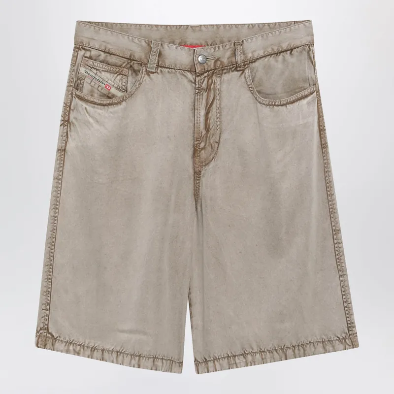 Beige Viscose Bermuda Shorts - Diesel