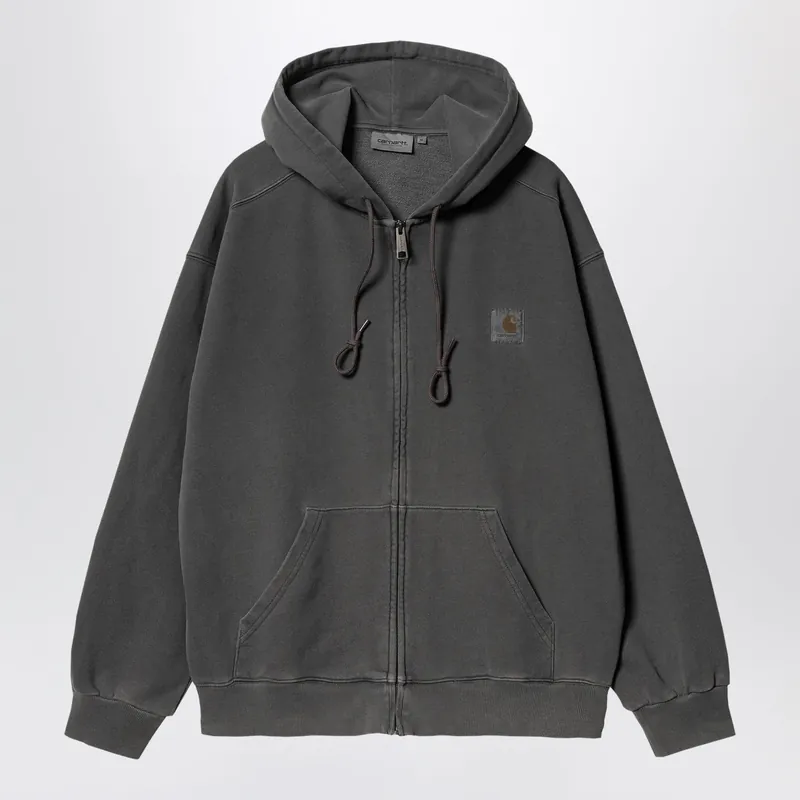 Nelson Black/Garment Dyed Zip-Up Sweatshirt