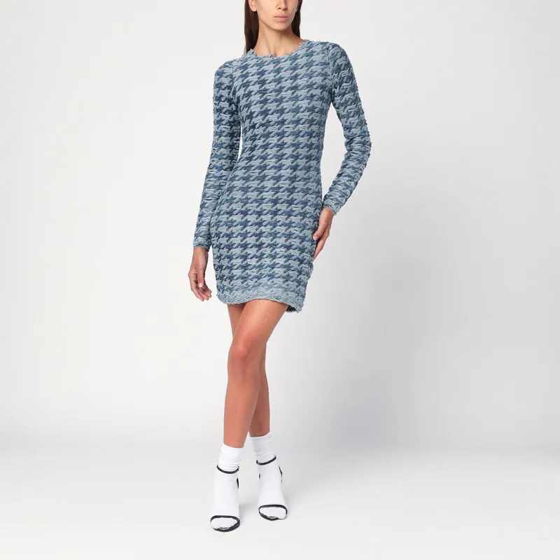Blue/Light Grey Patterned Dress - Diesel