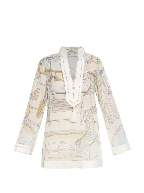 Printed Cotton Tunic Dress - Tory Burch