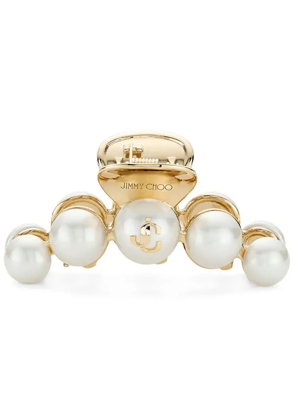 Gold-Finish Pearl Claw Hair Clip
