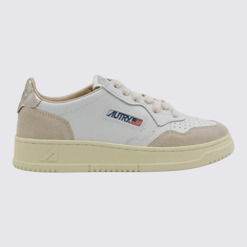 Sneakers Leat/Suede White/Gold - Autry