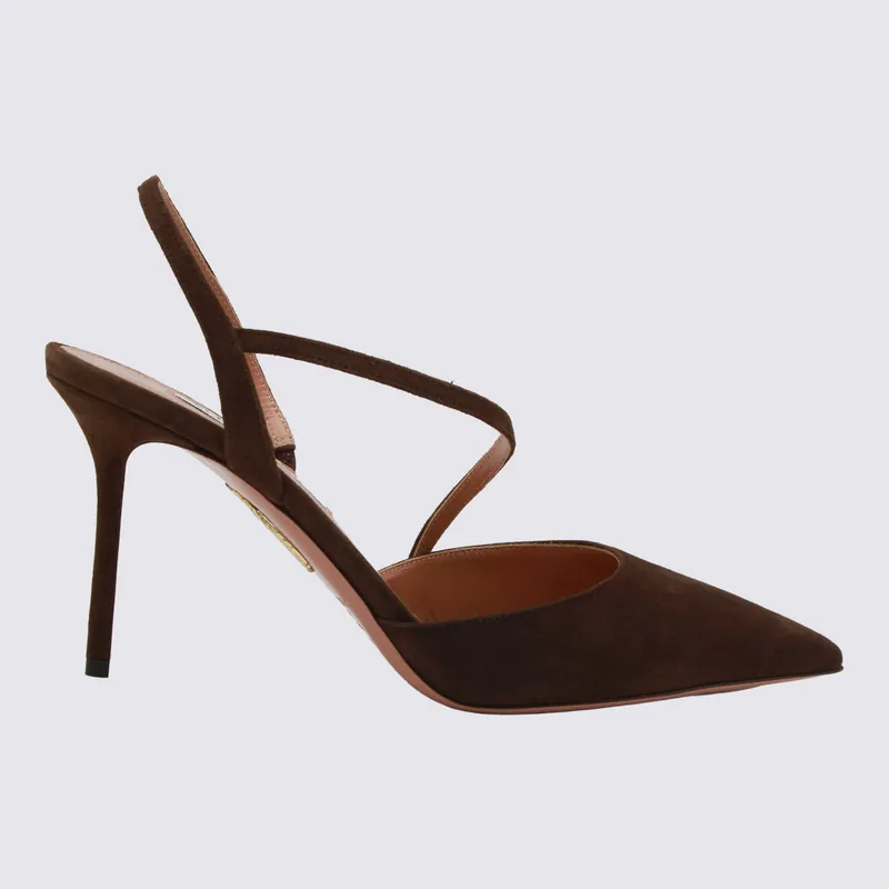 With Heel Espresso - Aquazzura