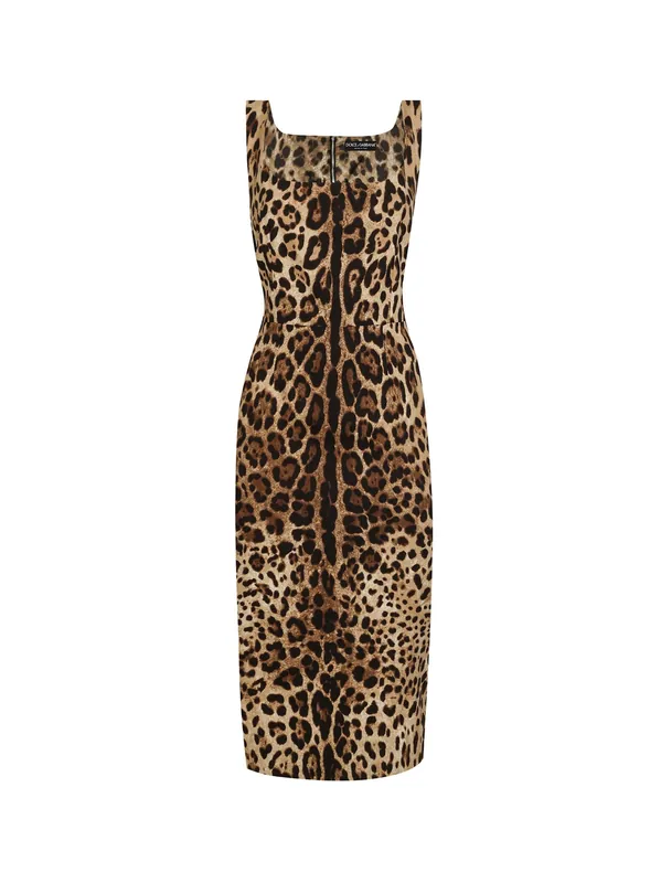 Midi Dress With Animal Print - Dolce & Gabbana