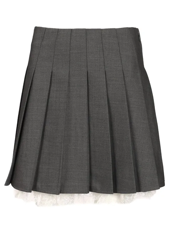Pleated Miniskirt Skirts Grey - Self-Portrait